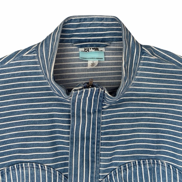 Future Collective | Striped Denim Drawstring Jacket - Picture 7 of 15